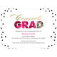 Floral Confetti Graduation Invitations Image 3 of 5